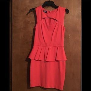 **NEW LISTING** Bebe coral peplum tank dress